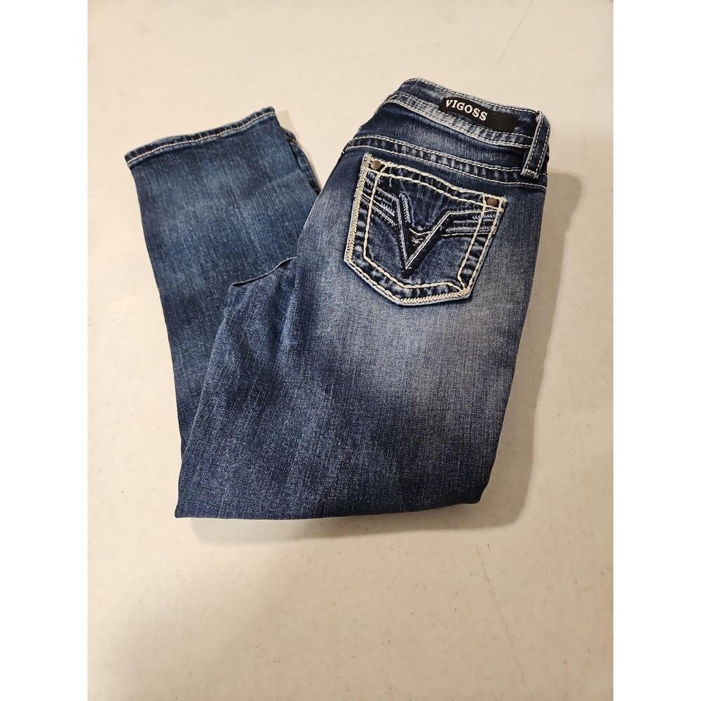 VIGOSS Capri jeans Size S1/2- L 21 Heritage Fit Embroidered Classic Fit (A85)